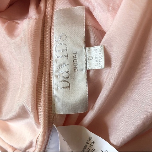 Davids Bridal Sleeveless Lace Dress Girl 6 Pink Lined Modified Halter - Picture 9 of 10